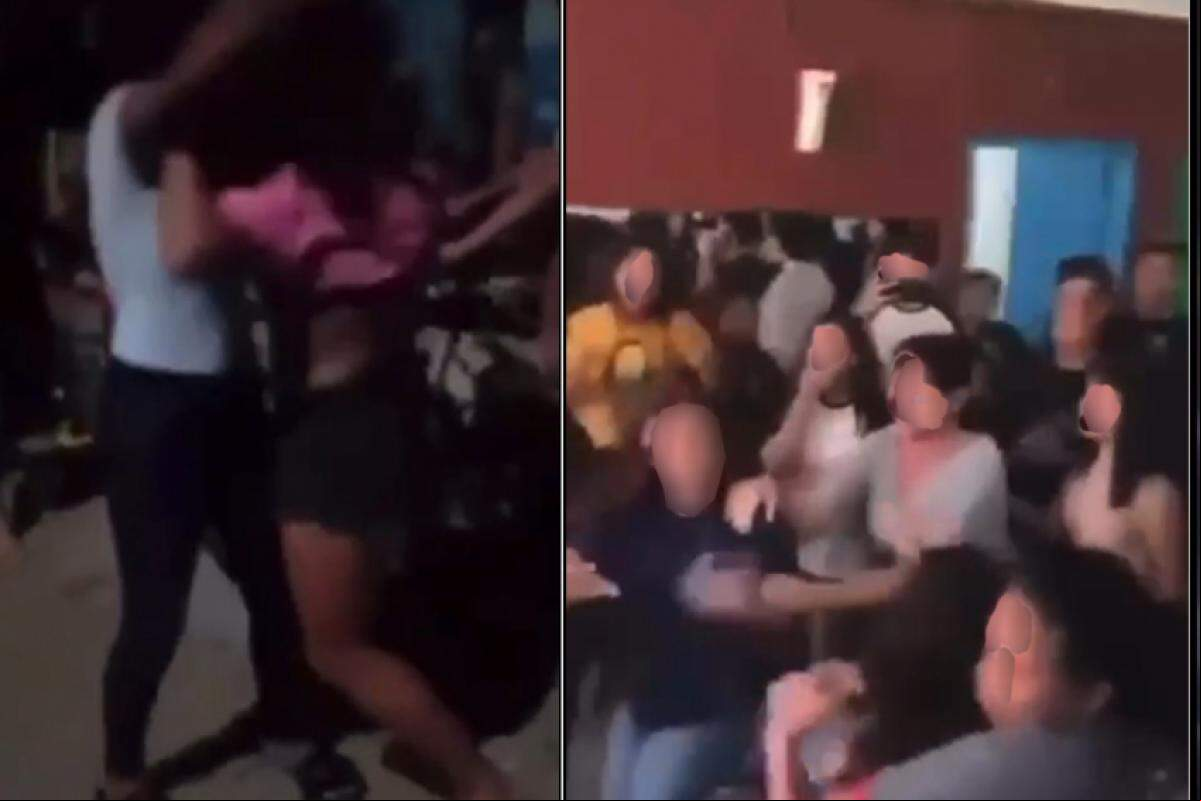 Estudantes se enfrentando em brigas na escola