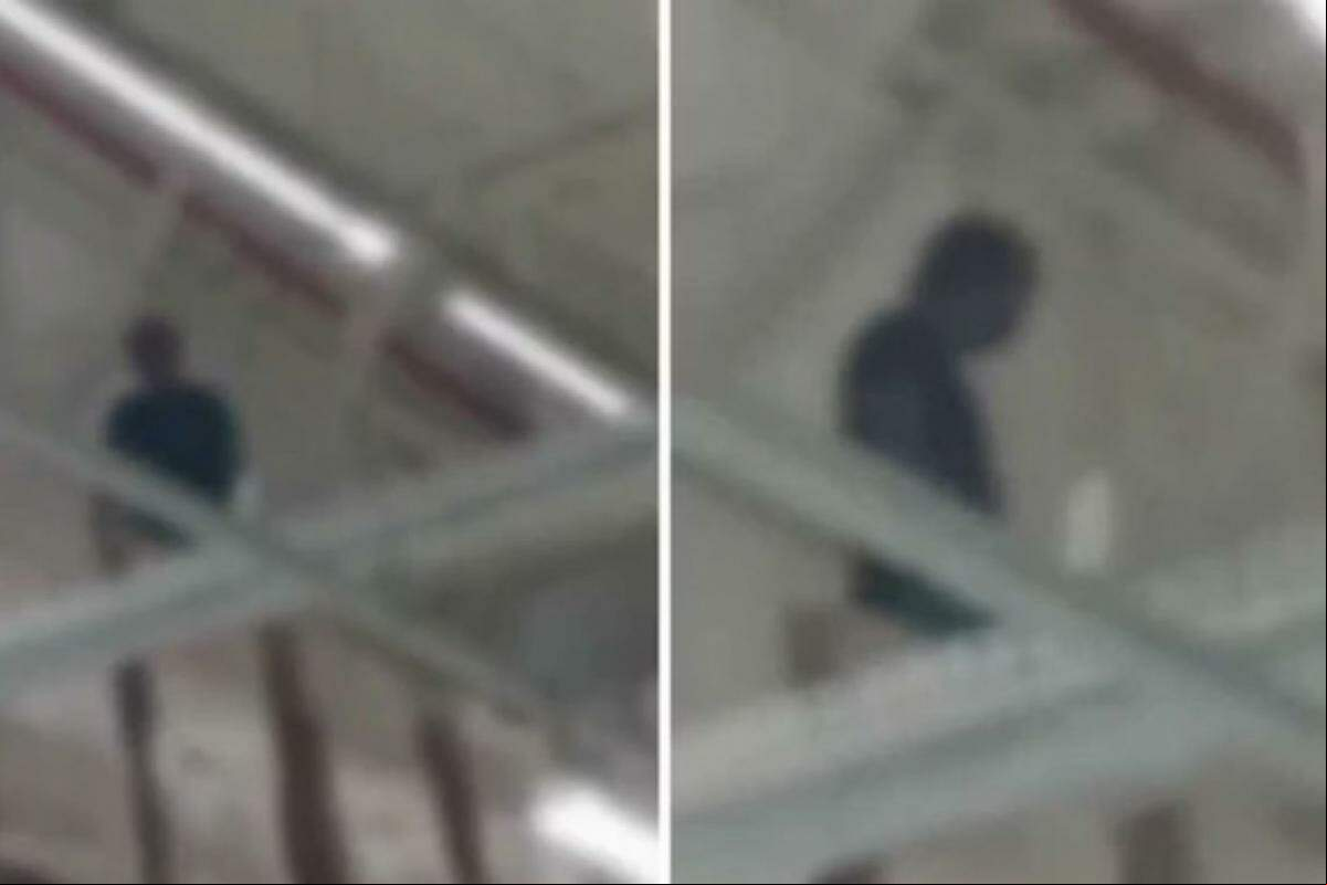 Homem entra em surto e escala teto de supermercado