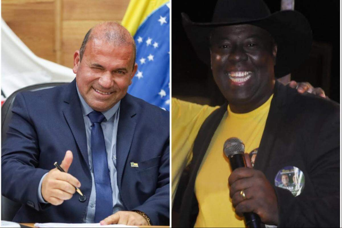 Prefeito de Ibiraci, Paulo César de Oliveira, e o diretor de Cultura, Tony Hill, respectivamente